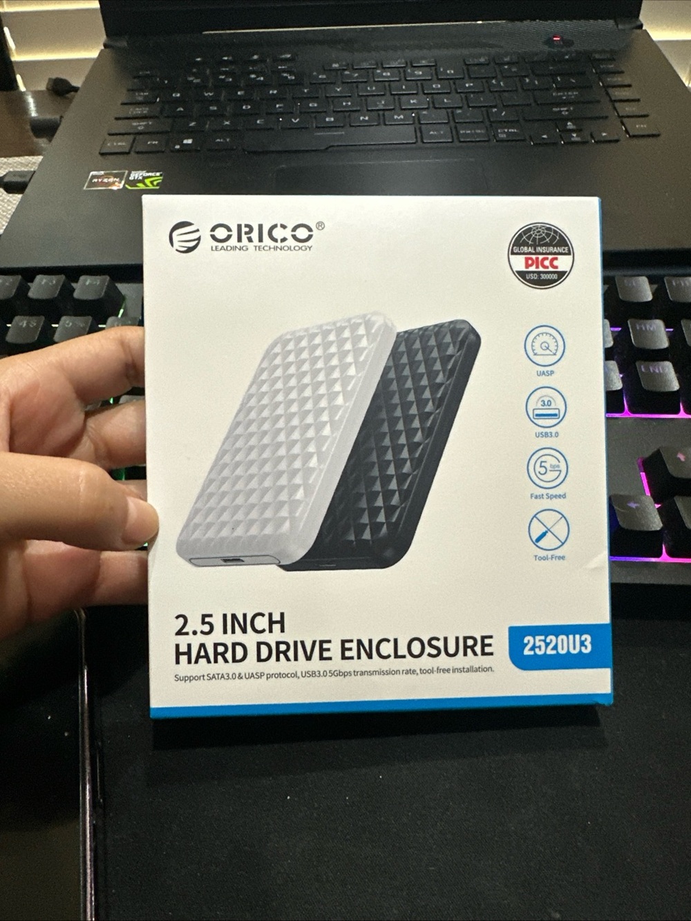 ORICO 2.5" Hard Drive Enclosure in White